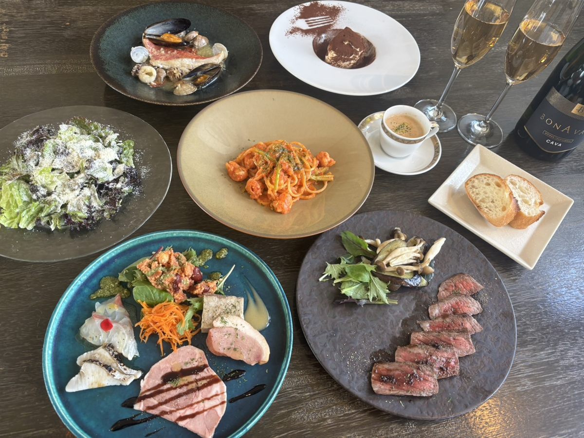 プレミアムディナーコースの料理一例